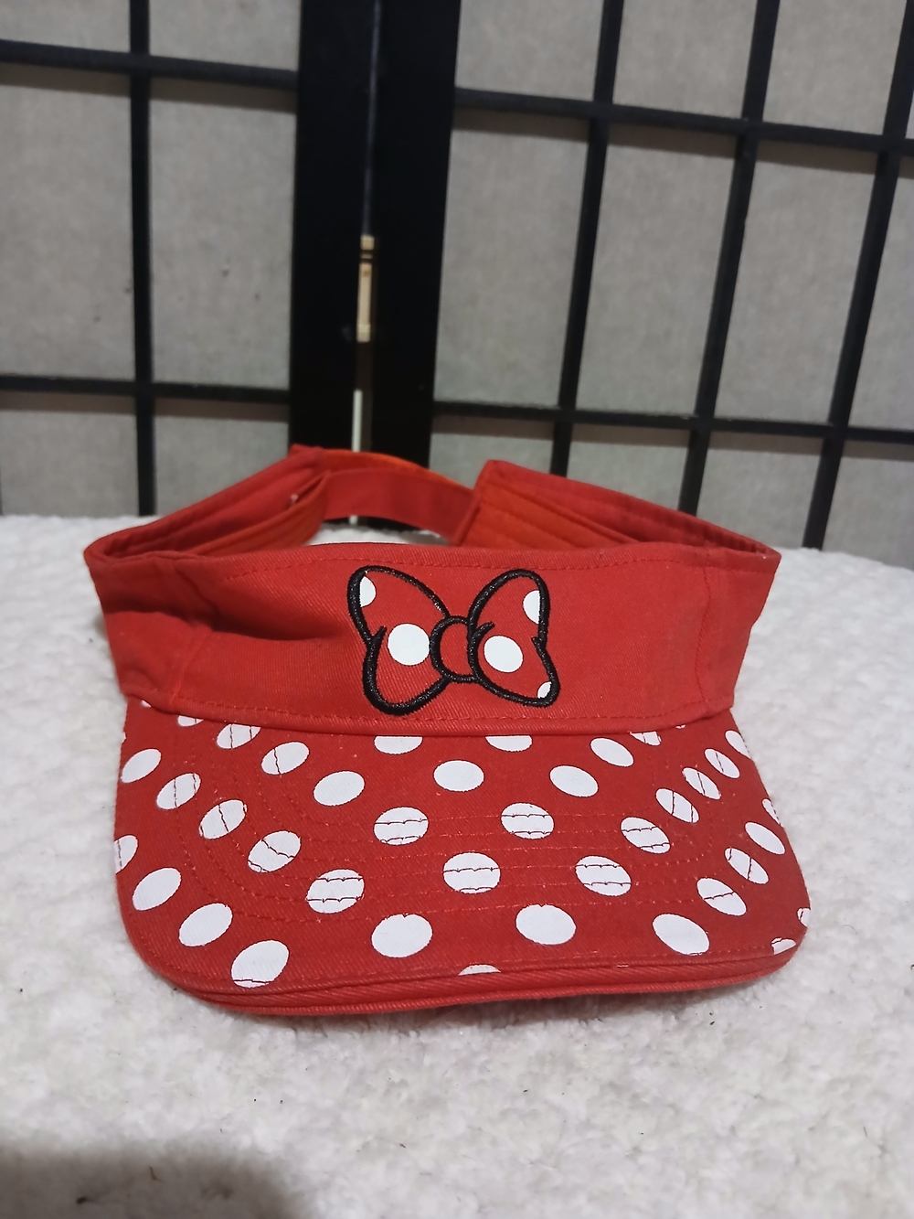 Disney Red Polka Dot Visor with Bow Accent
